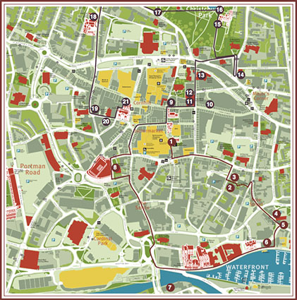 Ipswich Women's Festival Group, Ipswich Women's History Trail map